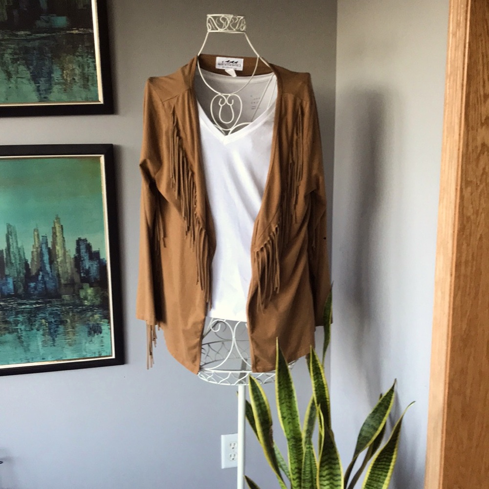 Faux Suede Jacket Sz L
